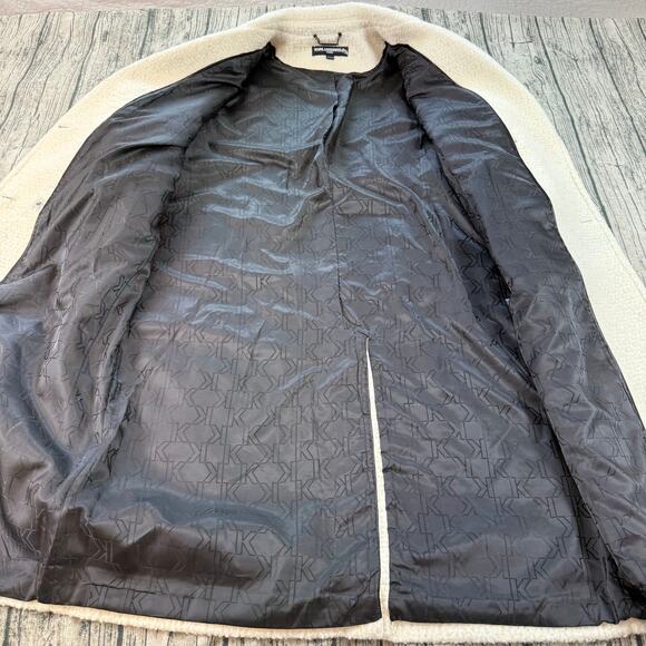 KARL LAGERFELD PARIS Women's XXL Double-Breasted Overcoat Wool Blend - Picture 5 of 12